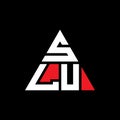 SLU triangle letter logo design with triangle shape. SLU triangle logo design monogram. SLU triangle vector logo template with red Royalty Free Stock Photo