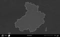 Sluck District highlighted, Belarus. Grayscale Royalty Free Stock Photo