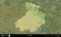 Sluck District highlighted, Belarus. Topographic Humanitarian Royalty Free Stock Photo