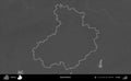 Sluck District outlined, Belarus. Grayscale Royalty Free Stock Photo