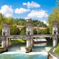 Sluice on the River Ljubljanica, Ljubljana.