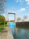 The sluice of Weurt in canal Maas-Waal-Kanaal Royalty Free Stock Photo