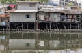 In slum area, the houses are old along the Khlong Phra Khanong Royalty Free Stock Photo