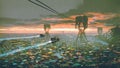 Slum city in futuristic world