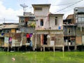 Slum dwellings that are usually occupied by underprivileged residents
