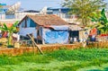 Slum neighborhoods in Yangon, Myanmar Royalty Free Stock Photo