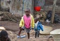 African children living in a Nairobi slum. Kenya