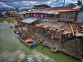 The slum neighborhood areas of Kaskag in Surigao City Philippines where people live in extreme poverty. Concrete production.