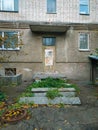 slum poor wooden door in backstreet yard of ghetto