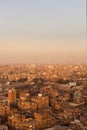 Slum roofs in Cairo Egypt showing trash