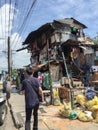 Slum wooden house in Makati district Royalty Free Stock Photo