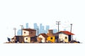 slums isolated vector style illustration Royalty Free Stock Photo