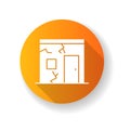 Slums orange flat design long shadow glyph icon