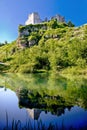 Slunj fortress ruins river reflection