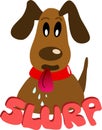 Slurp image of dog bust Royalty Free Stock Photo