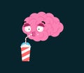 Slurpee Brain-Freezing. frozen brain isolated Royalty Free Stock Photo