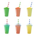 Slurpee slush frozen ice drink illustration with straw