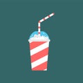 Slurpee. Soda in glass with straw isolated Royalty Free Stock Photo