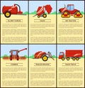 Slurry Tanker and Tractor Set Vector Illustration