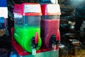 Slush machines lined up at the night market Royalty Free Stock Photo