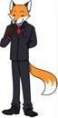 Sly business fox in a black suit Royalty Free Stock Photo