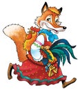 Sly fox tale drawing Royalty Free Stock Photo