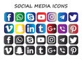 popular social media icon vector flat design illustration isolated on white background