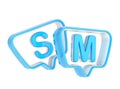 SM composition made of text bubbles Royalty Free Stock Photo