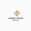 Letter SM Logo Icon Design Template. Elegant, Luxury, Gold, Modern Vector Illustration Royalty Free Stock Photo