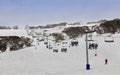 SM Perisher Cableway Crowd Royalty Free Stock Photo