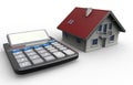 Small house mortgage calculator concept Royalty Free Stock Photo