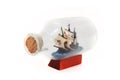 Smal ship in th glass bottle Royalty Free Stock Photo