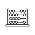 Small Abacus Outline Flat Icon on White