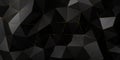 Small abstract black polygon geometry triangle mosaic background with gold inlays, wide angle view Royalty Free Stock Photo