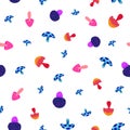 Small abstract mushrooms seamless pattern