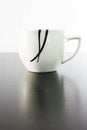 Small Abstract Porcelain Coffee Mug Espresso White Black Contrast