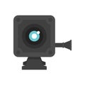 Small action camera icon flat isolated vector Royalty Free Stock Photo