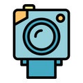 Small action camera icon vector flat Royalty Free Stock Photo