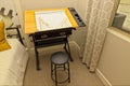 Small Adjustable Black Drafting Table With Stool