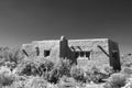 Small adobe southwest home in Arizona USA - black and white Royalty Free Stock Photo