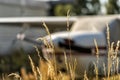 Small aircraft on an airfield Royalty Free Stock Photo