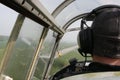 Small aircraft at landing small airport - instructor view Royalty Free Stock Photo