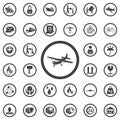 Small aircraft with propeller vector drawing Royalty Free Stock Photo