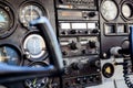 Small Airplane instrument panel in flight Royalty Free Stock Photo