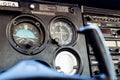 Small Airplane instrument panel in flight Royalty Free Stock Photo