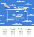 Small airplane poster with propeller aircrafts