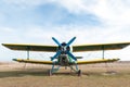 Small airplane. Propeller close-up photo Royalty Free Stock Photo