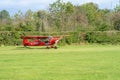 Small airplane ready to take off on the airfield