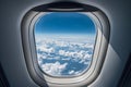 Small Airplane window. Generate Ai Royalty Free Stock Photo