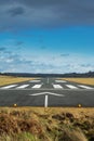 Small airport asphalt runway with markings
